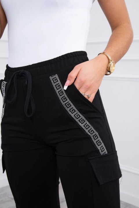 Spodnie bawełniane cargo czarne