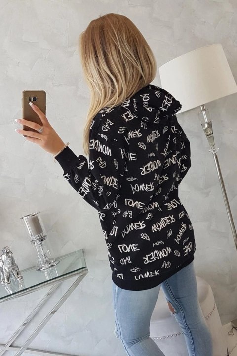Bluza z napisami czarna