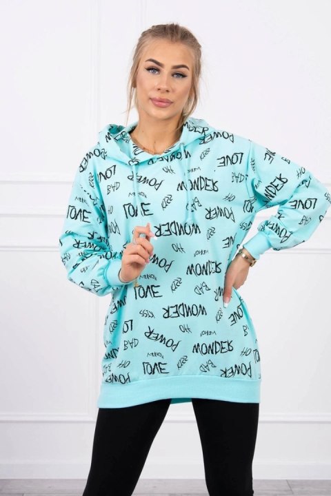 Bluza z napisami miętowy