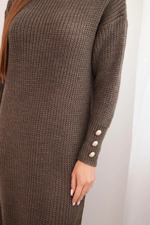 Sukienka swetrowa damska Plus Size z moherem fango