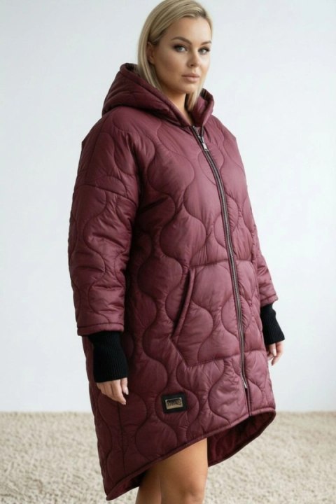 Jasnobordowa kurtka zimowa Plus Size