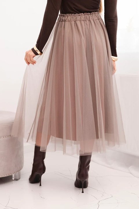 Spódnica damska tiulowa fango – luksusowy tiul z komfortową podszewką z wiskozy