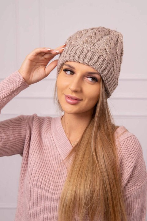 Czapka damska Kalina K362 ciemno beżowa