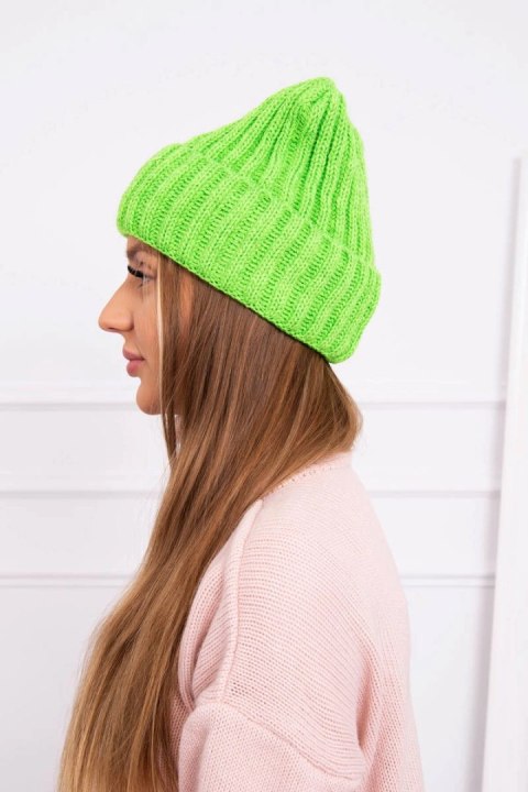 Czapka z wywinięciem Magda K293 zielony neon