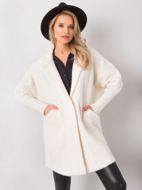 Ecru Płaszcz Alpaka Nora