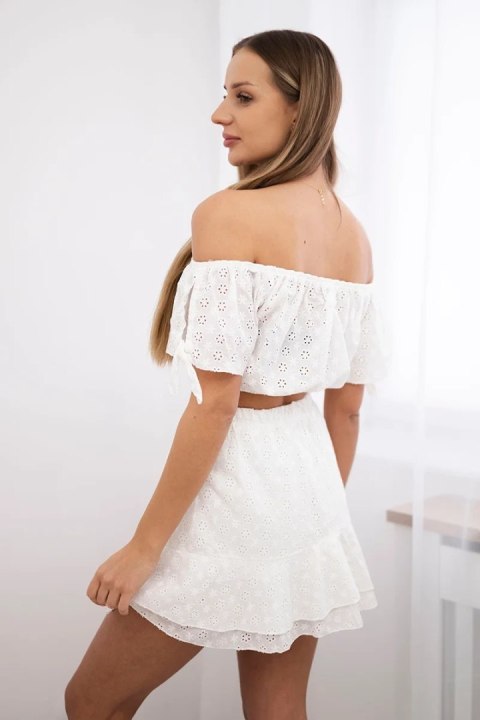 Komplet haftowany ecru