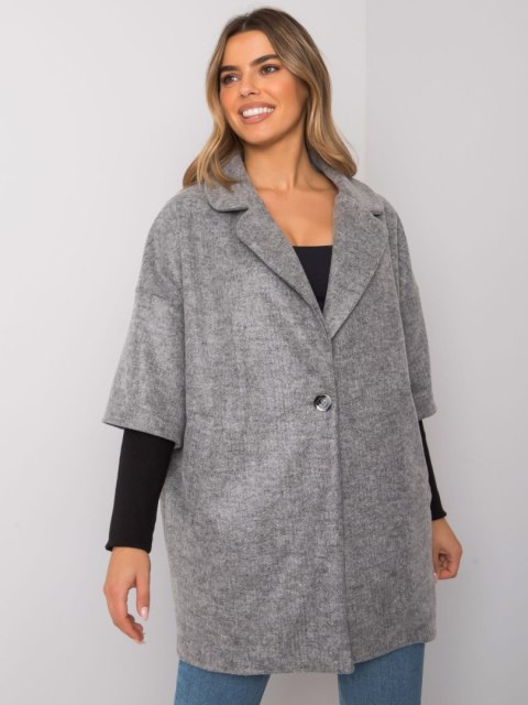 Szary Luźny Płaszcz Aliz