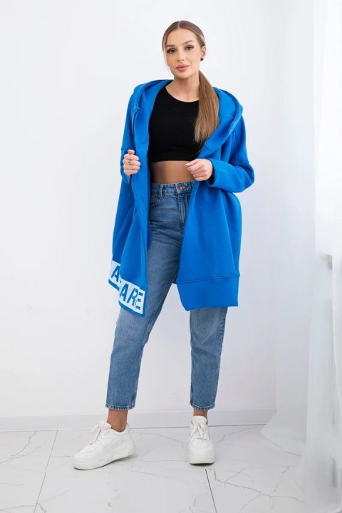 Bluza ocieplana z suwakiem chabrowa