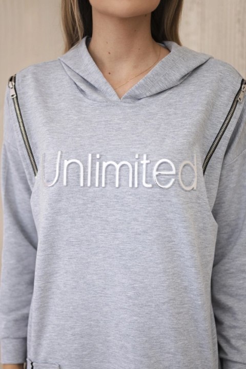 Sukienka z napisem unlimited szara