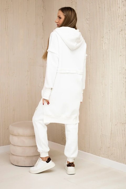 Komplet ocieplany z długą bluzą ecru