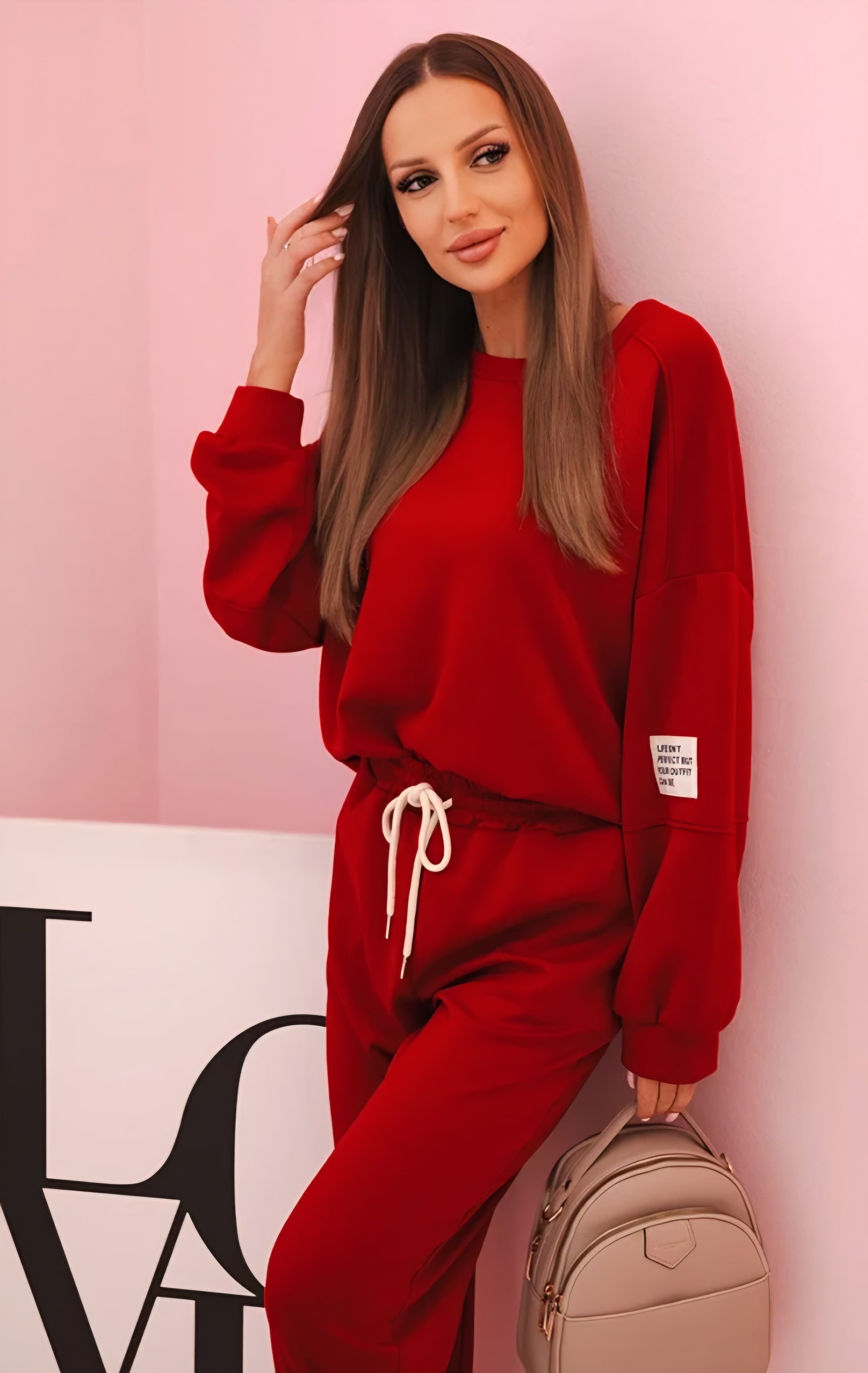 Dres masełkowy bordowy