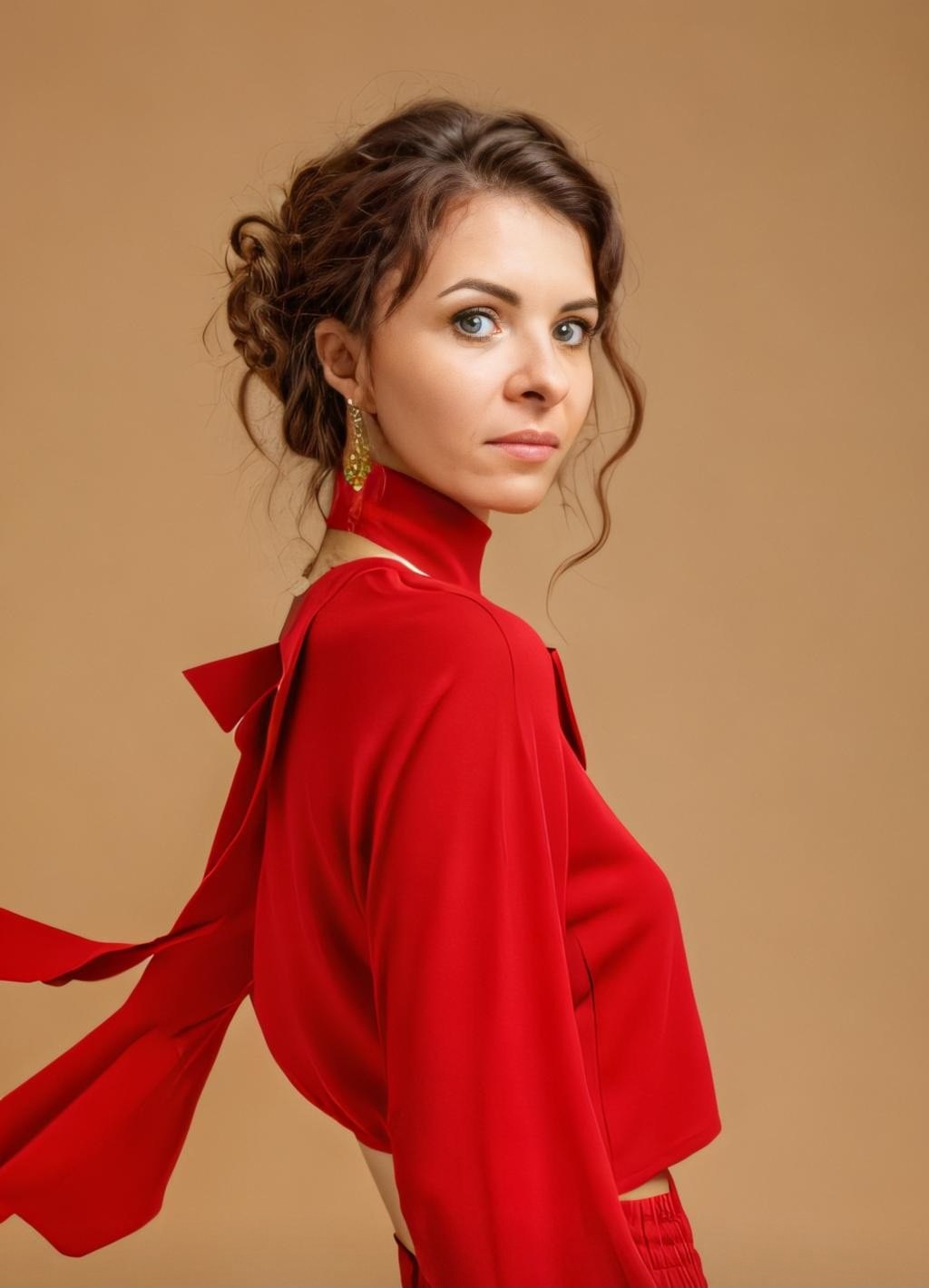 Czerwony komplet dwuczęściowy bawełniany